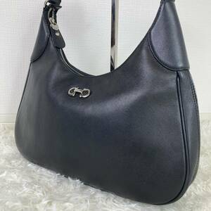 1円 美品 Salvatore Ferragamo サルヴァトーレ フェラガモ 肩掛け◎ ワンショルダー ビジネスバッグ ショルダー 黒 レディース ガンチーニ