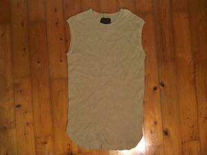 ②* beautiful goods * round Lizard [LOUNGE LIZARD] waffle ground no sleeve tank top 2 beige 