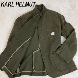 【美品】Karl Helmut カールヘルム ウール　テーラードジャケット　JACKET カーキ　Lサイズ　