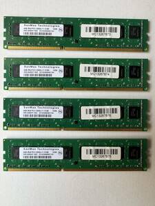 SanMax PCメモリ 4GB 2Rx8 PC3-12800U-11-10-B0　4個　動作未確認　ジャンク品