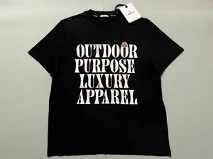 新品 モンクレール MONCLER 最高級　Tシャツ　両面　ロゴ　黒 マーク　XL　　モンクレールジャパンタグ付き正規品