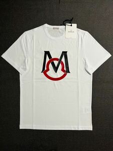 新品 モンクレール MONCLER 最高級　Tシャツ　ビッグロゴ　赤黒マーク　L　コットン１００％　モンクレールジャパンタグ付き正規品