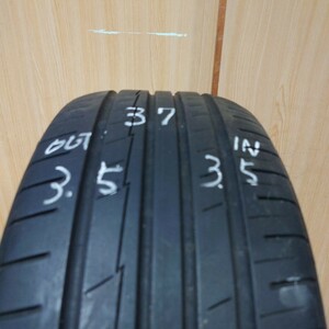 （中古4）ヨコハマ BluEarth-A 215/60R16 95H 17年製　IN・OUTあり　YOKOHAMA　ブルーアース