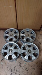 （中古ホイール4本セット）PLENCIA 15×6.5J ＋45 4H/P.C.D.100・114.3 ハブ径約63mm １５インチ　