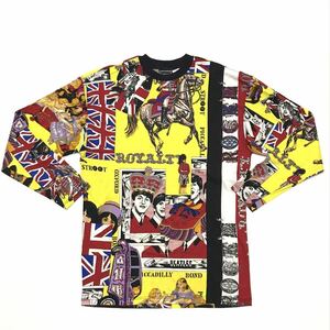 【ヴェルサーチェ】本物 VERSACE 長袖Tシャツ ビートルズ トップス イギリス サイズS コットン100% 男性用 メンズ 女性用 レディース 伊製