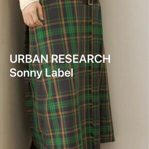URBAN RESEARCH Sonny Label ラップチェックプリーツスカート 