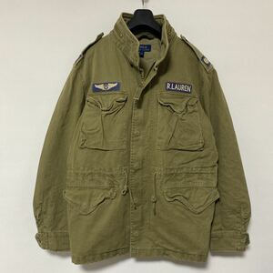 美品 ポロ ラルフローレン エイジング 加工 M-65 フィールド ジャケット M HBT polo Ralph Lauren ビンテージ 加工 FIELD JACKET ミリタリ