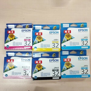 （A050)EPSON エプソン純正インク エプソンインクカートリッジ IC32 5色6個セット　推奨使用期限切れ新品　未使用