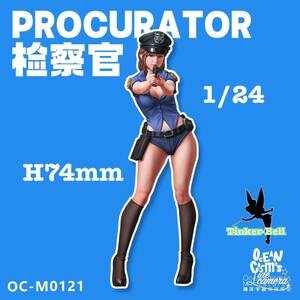 【スケール 1/24 H74mm】 樹脂 レジン フィギュア キット ミニスカポリス セクシー 女性 警察官 未塗装 未組み立て