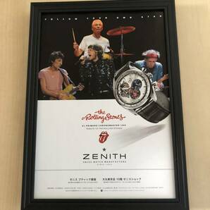 kj ★額装品★ ローリングストーンズ ZENITH 時計 広告 貴重写真 A4サイズ額入り ポスター風デザイン ゼニス ライブ CD dvd LP