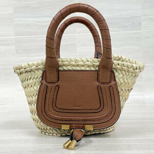 [HM W-3] б/у Chloe / Chloe корзина сумка MARCIEma-si- Mini корзина женский ручная сумочка Brown 