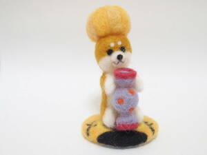 Art hand Auction Fait à la main [bonbons d’Halloween Shiba Inu en feutre de laine], jouet, jeu, jouet en peluche, Feutre de laine