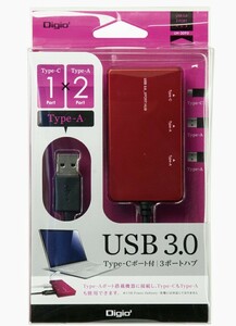 未使用品ＵＳＢポート☆Windows．Macパソコン関連商品　USB 3.0 Type-Cポート付/高速データー転送3ポートハブ☆本体1個4980円☆ナカバヤシ