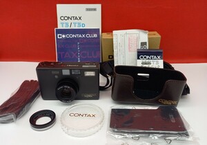 ■ CONTAX T3 70years AFコンパクトフィルムカメラ 70周年記念モデル 動作確認済 シャッター、フラッシュOK ブラック 付属品 コンタックス