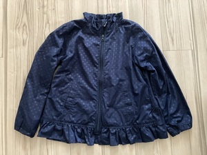 【中古 美品 着用数回】needle works standard ウィンドブレーカー 上着 ドット ネイビー★女の子 150