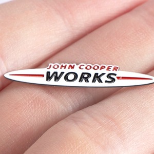 メタルステッカー ３個セット JCW John Cooper Works エンブレム ３cm 車 内装 ミニクーパー Mini R50 R52 F55 F56 R55 R56 新品送料無料