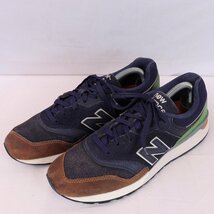 997S ニューバランス 26.5cm/new balance 紺 ネイビー 緑 茶 白 ホワイト 中古 古着 スニーカー メンズ yy2182_画像1