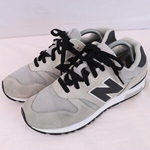 565 ニューバランス 26.0cm/new balance グレー 灰色 黒 白 中古 古着 スニーカー メンズ yy7835