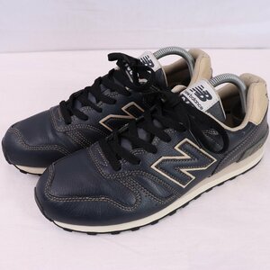 368 ニューバランス 25.5cm/new balance 紺 ネイビー ベージュ 中古 古着 スニーカー メンズ yy7870