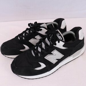 570 ニューバランス 27.5cm/new balance 黒 ブラック 白 グレー 中古 古着 スニーカー メンズ yy7914