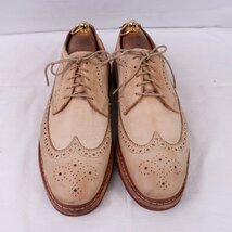 アレンエドモンズ 9 E ALLEN EDMONDS USA製 ウィングチップ 生成り ベージュ メンズ アメリカ靴 中古 古着 ds3987_画像2