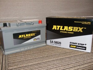 新品 AGMバッテリー アトラス ATLAS SA 58020 80ah (000 915 105CD 000 982 210828 90607555 719 BLA-80-L4 LN4 SB080AG 580-800 HT-80PN)