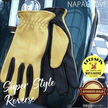 送料0★別注 HEAVY ナパグローブ 鹿革プレーン SUPER STYLE NAPA GLOVE スーパースタイル GD/BK ディアスキン オールシーズン用【875REV】S_画像1