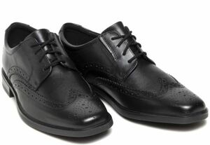 送料無料 CLARKS 26.5cm ウイング チップ ビジネス ブラック レースアップ レザー スーツ オフィス スニーカー サンダル ブーツ XXX150