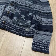 【名作】ラルフローレン DENIM&SUPPLY RALPH LAUREN 星条旗 インディゴブルー ショールカラー ニット カーディガン メンズ 綿100% R-5076_画像3