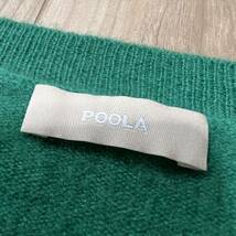 【カシミア100%】POOLA 長袖 カシミア ニット セーター 緑 グリーン レディース クルーネック サイズF R-5116_画像4