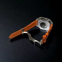 スパイダーラバー　オレンジ　45mm 44mm アップルウォッチ　カスタム　カバー　バンド　　シルバー　ケース　保護　45mm 44mm_画像2