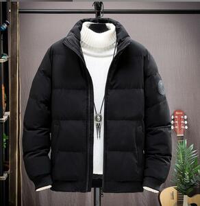 メンズ ダウンジャケット ブルゾン キルティング 中綿ジャケット コート 冬 アウター 防風 防寒 ジャンパー シンプル 大きいサイズ黒 M~5XL