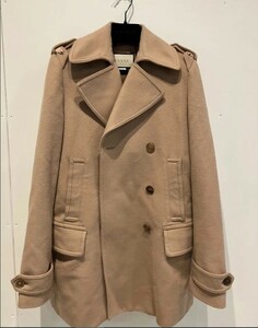 [ITH41MN4SWPL]GUCCI Gucci coat beige pea coat Short meruhen coat Italy wool 40