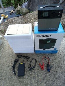 Suaokiポータブル電源PS5B Ver1.2 容量400Wh出力300Wと充電速度向上ACアダプターNEC ADP82 ADP-150NB C set s/n2