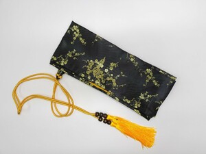 DA011　剣袋　刀袋　新しいデザイン　金梅図　黒色　絹　刀装具　日本刀道具