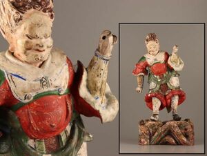 仏教美術 時代木彫 彩色 玉眼 仏像 古作 時代物 極上品 初だし品 C2524