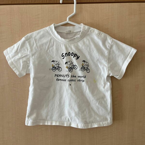 スヌーピー ピーナッツ半袖Tシャツ 90 ベビー 白 半袖Tシャツ