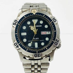 O615-K46-666 ◎ SEIKO セイコー ALBA アルバ AQUA GEAR アクアギア クオーツ デイデイト 3針 約40mm メンズ 腕時計 V346-6A10 時計 ④