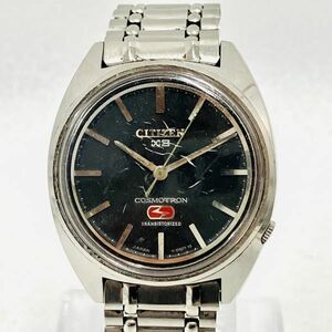 O016-K32-2818 ◎ CITIZEN シチズン X8 COSMOTRON コスモトロン 4-810015 Y 腕時計 時計 電磁テンプ式 メンズ 3針 黒文字盤 ブラック ①