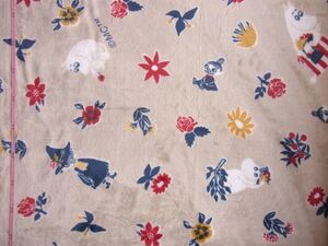 *KOKKA[koka]! micro flannel! Moomin flower pattern ( beige )!72×100*[NE2134-A]