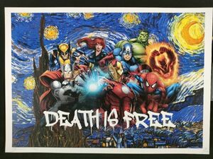 世界限定100枚 DEATH NYC アートポスター 17 アベンジャーズ マーベル アイアンマン スパイダーマン ゴッホ 星月夜 ポップアート
