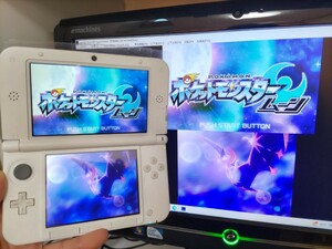 ★美品★ ゲーム実況 3DSLL 『キャプチャー機能付き』ホワイト 偽トロ 本体 PCとの接続用ケーブル ★保証有★