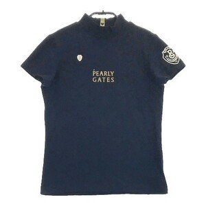 PEARLY GATES パーリーゲイツ 2022年モデル ハイネック 半袖Tシャツ ネイビー系 0 [240101046761] ゴルフウェア レディース