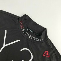 SY32 BY SWEET YEARS スウィートイヤーズ 2022年モデル ハイネック 長袖Tシャツ ロゴ 総柄 ブラック系 S [240101055562] ゴルフウェア_画像3