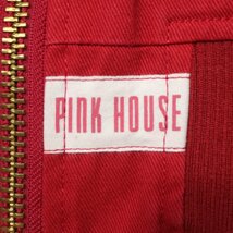 PINK HOUSE★キュートなロゴプリント＆チェックのライニング♪定番 MA-1風 ブルゾン 赤系 秋冬 M 着回し力 希少なヴィンテージ z4459_画像6