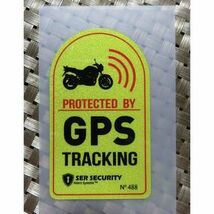 SL■DX黄縦ST黄金◆新品GPS　TRACKINGオートバイ　バイク二輪車　単車　モーターサイクル　盗難防止ステッカー　シール防水◎いたずら防止_画像6