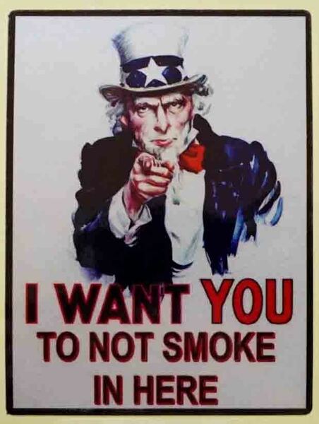 《NW■ST新品未使用》禁煙■アンクル・サム（Uncle Sam　I WANT YOU TO NOT SMOKE IN HERE ■ アメリカ ステッカー シール■防水 ■開運