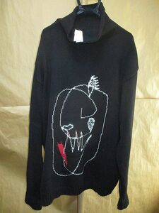 ヨウジヤマモト　オム yohji yamamoto POUR HOMME　16AW rie miyazawa 宮沢りえ　Drawing Knit　ニット　黒　3