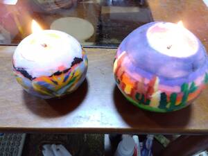 .. candle tropical . sand . scenery?. 2 piece set 