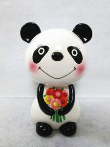 [ that time thing inside wistaria Rene bouquet .... Panda savings box height : approximately 22.5.] flower / bouquet / Panda /RUNE/ Rene / ceramics and porcelain made / bear cat / ornament 